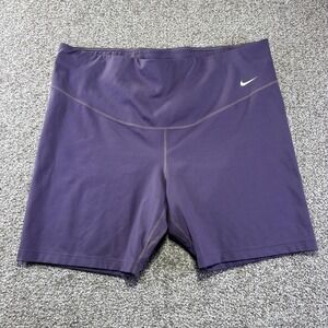 Nike Biker Shorts Womens 1X Purple Dri-FIT High Rise Compression Athletic